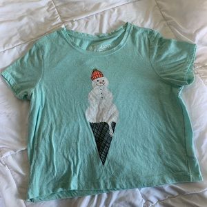 Baby blue snow man tshirt